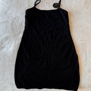Klassy Network Cami Black Ribbed Dress